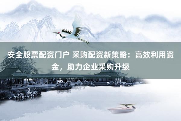 安全股票配资门户 采购配资新策略：高效利用资金，助力企业采购升级