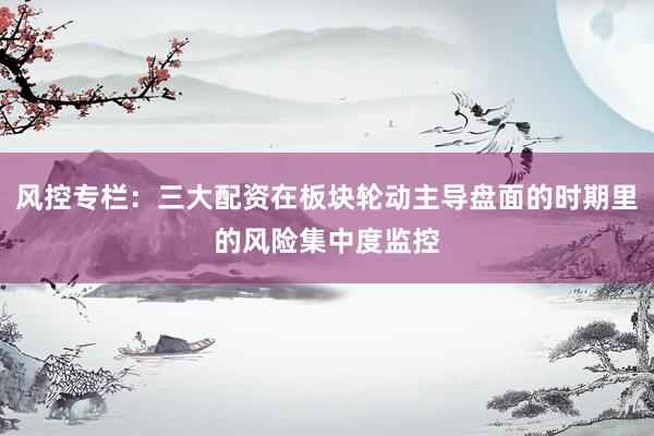 风控专栏：三大配资在板块轮动主导盘面的时期里的风险集中度监控