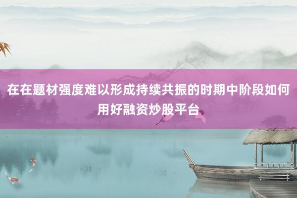 在在题材强度难以形成持续共振的时期中阶段如何用好融资炒股平台