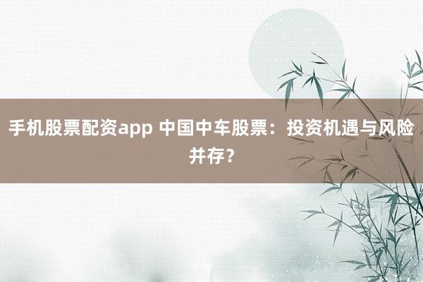 手机股票配资app 中国中车股票：投资机遇与风险并存？